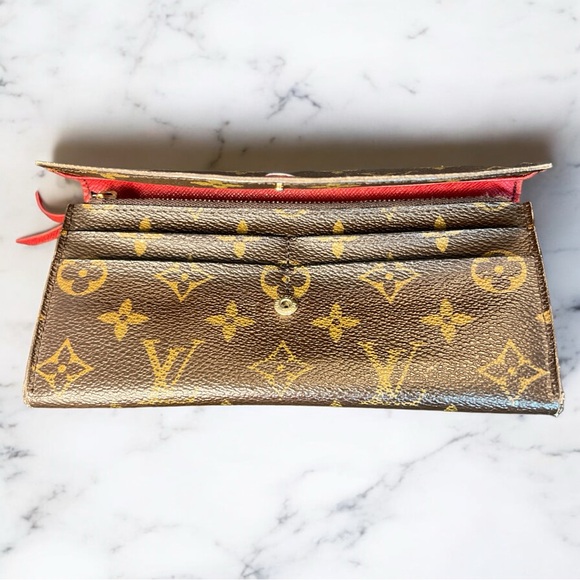 Louis Vuitton Portefeuille Emilie Monogram Fuschia Bifold Long Wallet A46 - Picture 6 of 11